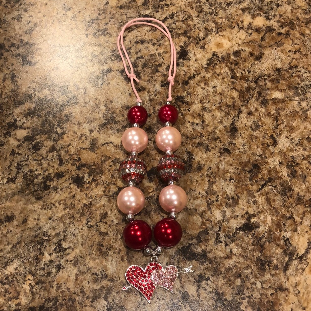 Valentines Day Chunky Bead Adjustable Necklace!